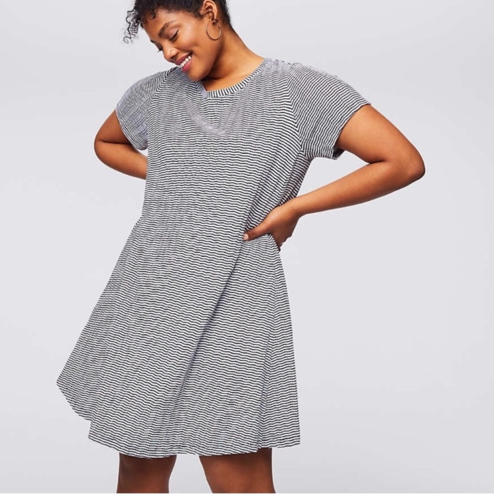 Loft Striped Swing Dress with Back Bow